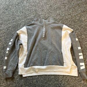 Gray and White Long Sleeve Shirt